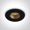 Spot Round Anti Glare Recessed Fixed Downlight - Black with Brass Reflector