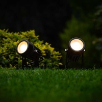 Suri Atlas Solar LED Stake Lights - Black - Set of 2
