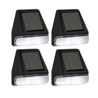 Suri Basic Solar LED Flush Wall Light - Black - Set of 4