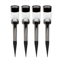 Suri Pointer Solar LED Stake Lights - Black Nickel - Set of 4