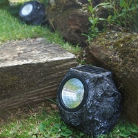 Suri Rock Solar LED Spotlight - Grey - Set of 4