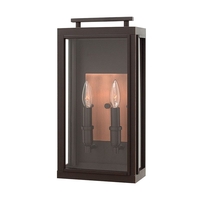 Sutcliffe 2 Light Half Lantern Outdoor Wall Light - Oil Rubbed Bronze