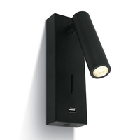 Task LED Reading Light with USB Charging Port - Black