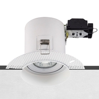 Trimless Plaster-In Fire Rated Tiltable Downlight - White