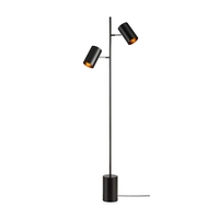 Twin 2 Light Floor Lamp - Black