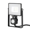 V-Tac 10W Cool White Samsung Chip LED Floodlight with PIR Sensor - Black