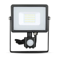 V-Tac 20W Warm White Samsung Chip LED Floodlight with PIR Sensor - Black
