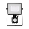 V-Tac 30W Warm White Samsung Chip LED Floodlight with PIR Sensor - Black