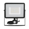 V-Tac 50W Cool White Samsung Chip LED Floodlight with PIR Sensor - Black