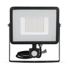 V-Tac 50W Daylight Samsung Chip LED Floodlight with PIR Sensor - Black