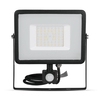 V-Tac 50W Warm White Samsung Chip LED Floodlight with PIR Sensor - Black