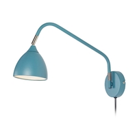 Valencia Wall Light with Plug - Petrol Blue