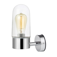 Zen Clear Glass Bathroom Wall Light - Chrome