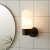 Zen Opal Glass Bathroom Wall Light - Black