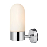 Zen Opal Glass Bathroom Wall Light - Chrome
