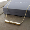 3D Horizontal Engraved Name Bar Pendant With Chain