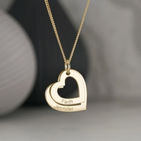 9ct Yellow Gold Plated Personalised Two Hearts Necklace