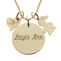 9ct Gold Plated Duchess Kate Middleton Style Engraved Necklace