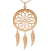 9ct Rose Gold Dream Catcher and Feathers Necklace