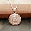 9ct Rose Gold Plated 16mm Diamond Cut St Christopher Pendant With Optional Personalisation and Chain