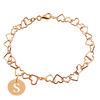 9ct Rose Gold Plated Anklet With Initial Charm