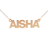 9ct Rose Gold Plated Block Style Personalised Name Necklace