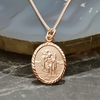 9ct Rose Gold Plated Diamond Cut Oval St Christopher Pendant With Optional Engraving and Chain