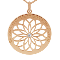 9ct Rose Gold Plated Dream Catcher Necklace With Crystal