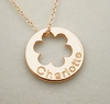 9ct Rose Gold Plated Engraved Cut Out Flower Disc