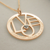 9ct Rose Gold Plated Gold Round LOVE Pendant With Optional CZ Crystal and Chain