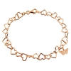 9ct Rose Gold Plated Light Heart Charm Bracelet With Butterfly Charm 