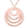 9ct Rose Gold Plated Live Laugh Love Together Forever Family Pendant