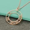 9ct Rose Gold Plated Roman Numerals Special Date Disc Necklace