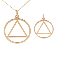9ct Rose Gold Plated Sobriety Recovery Pendant