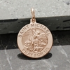 9ct Rose Gold Plated St Michael Medal With Optional Engraving and Chain