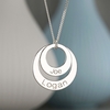 9ct Solid White Gold Engraved Double Disc Pendant & Optional Chain