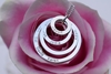 9ct Solid White Gold Four Disc Family Pendant Necklace