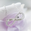 9ct Solid White Gold Infinity Necklace With Diamond