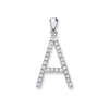 9ct Solid White Gold Initial Pendant Set With Diamonds