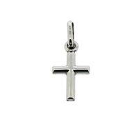 9ct Solid White Gold Small Cross Pendant & Optional Chain