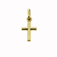 9ct Solid Yellow Gold Small Cross Pendant With Optional Chain