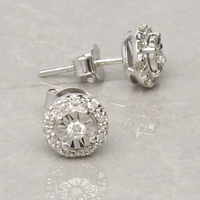 9ct White Gold 0.13ct Diamond Stud Earrings