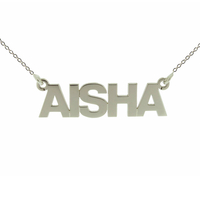 9ct White Gold Block Style Personalised Name Necklace