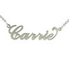 9ct White Gold Carrie Style Personalised Name Necklace with Curl