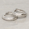 9ct White Gold Diamond Set Hoop Earrings