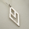 9ct White Gold Double Diamond Pendant
