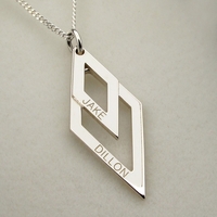 9ct White Gold Double Diamond Pendant
