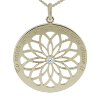9ct White Gold Dream Catcher Necklace With Crystal