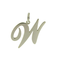 9ct White Gold Script Initial Pendant