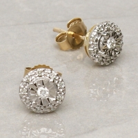 9ct Yellow Gold 0.13ct Diamond Stud Earrings